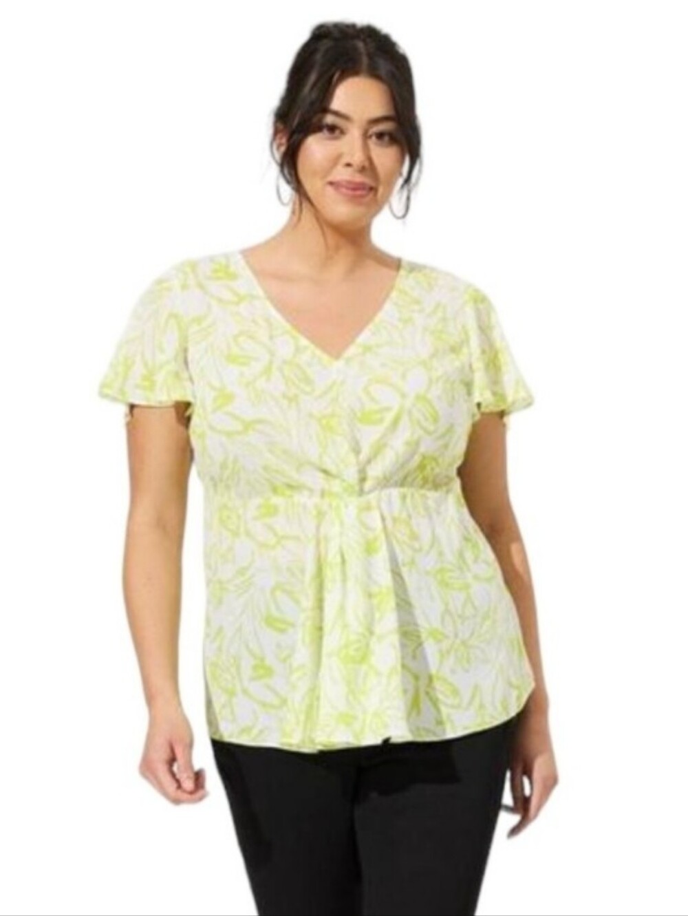 Women's Torrid Neon Floral Print Top Sz 1 /1X